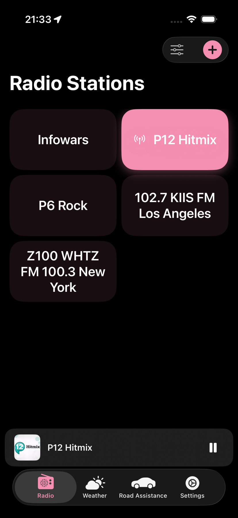 Skurring app – radio stations
